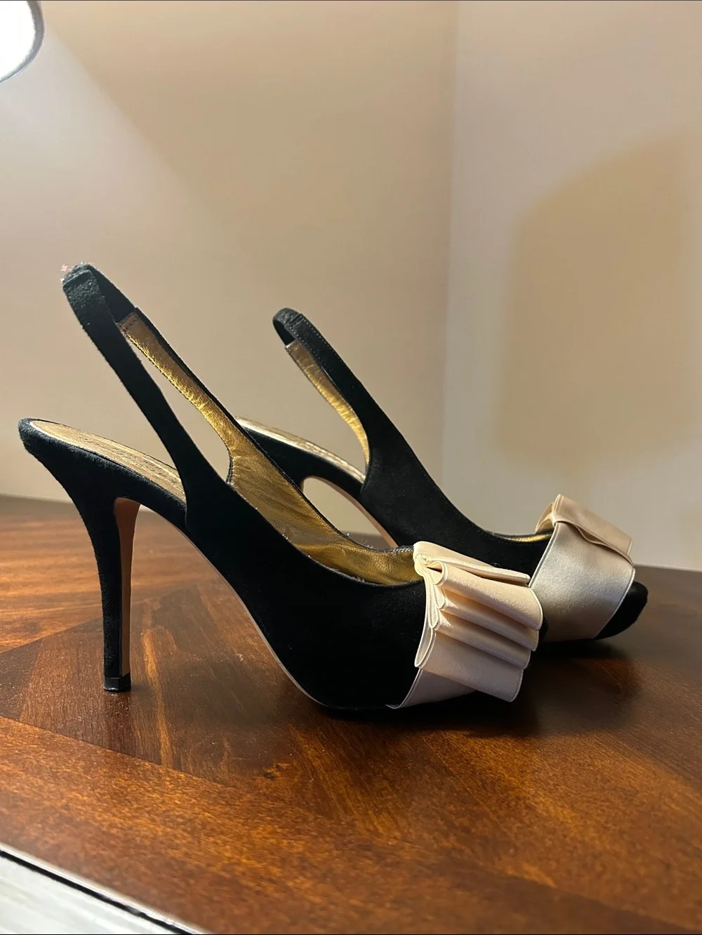 kate spade Suede Slingback Ribbon Heels