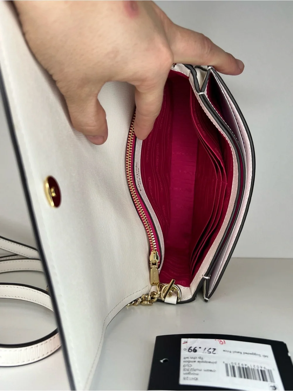 kate spade Morgan Flap Chain Wallet Crossbody with Pink Pineapples