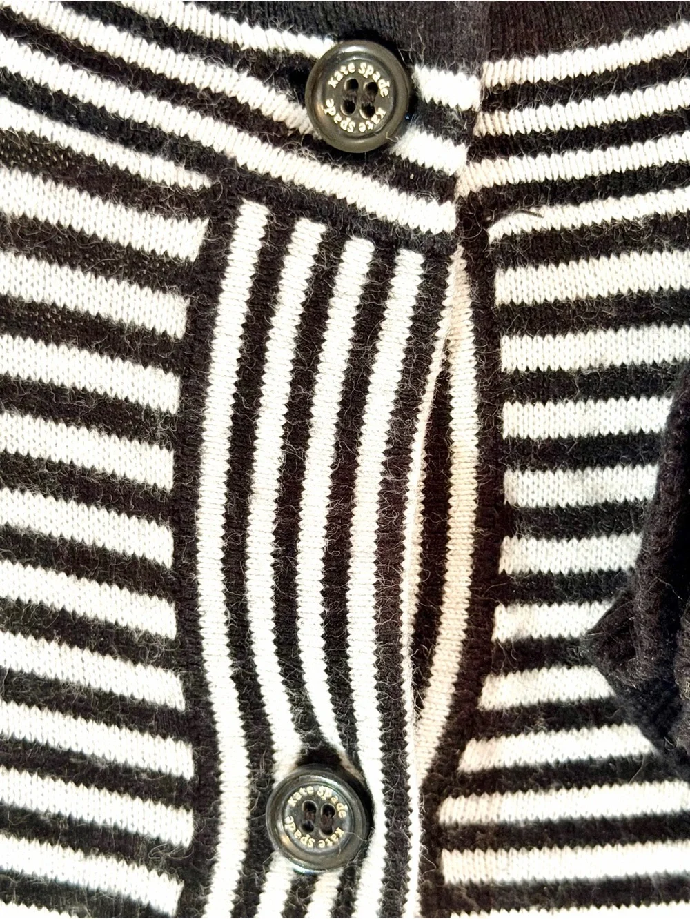 Kate Spade New York Striped Cardigan Rosette Flower Applique Size XS
