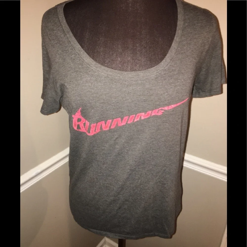 Nike‎ Running Womens Gray Pink Shirt Sz M
