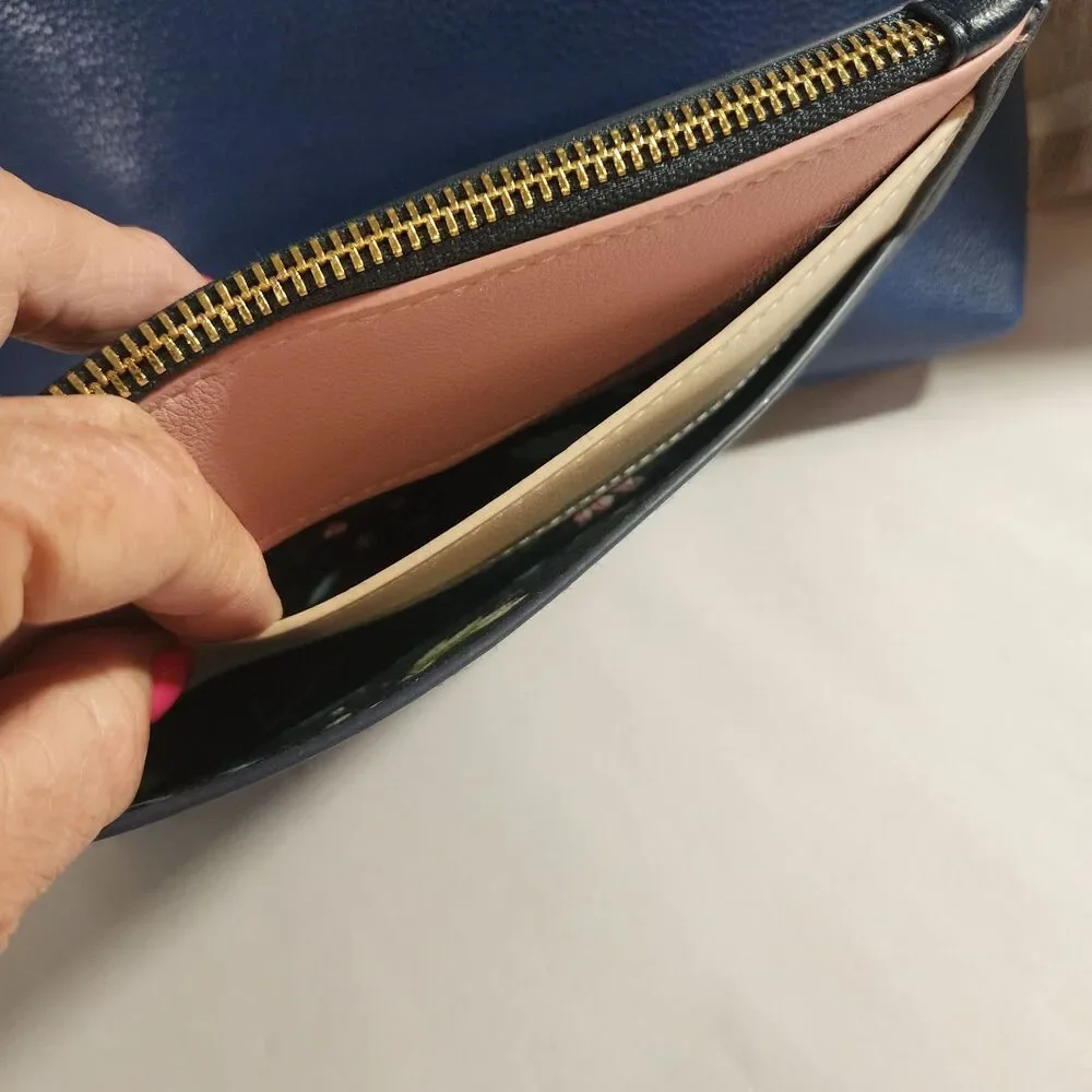 Bundle Blue Handbag & Loft Outlet Wallet Faux Leather NEW