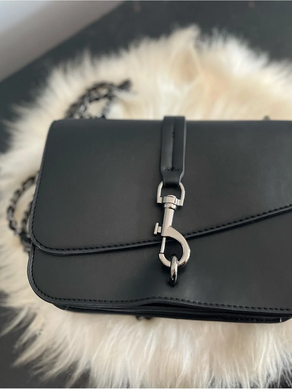 Steve Madden Black Chain-Strap Crossbody Bag