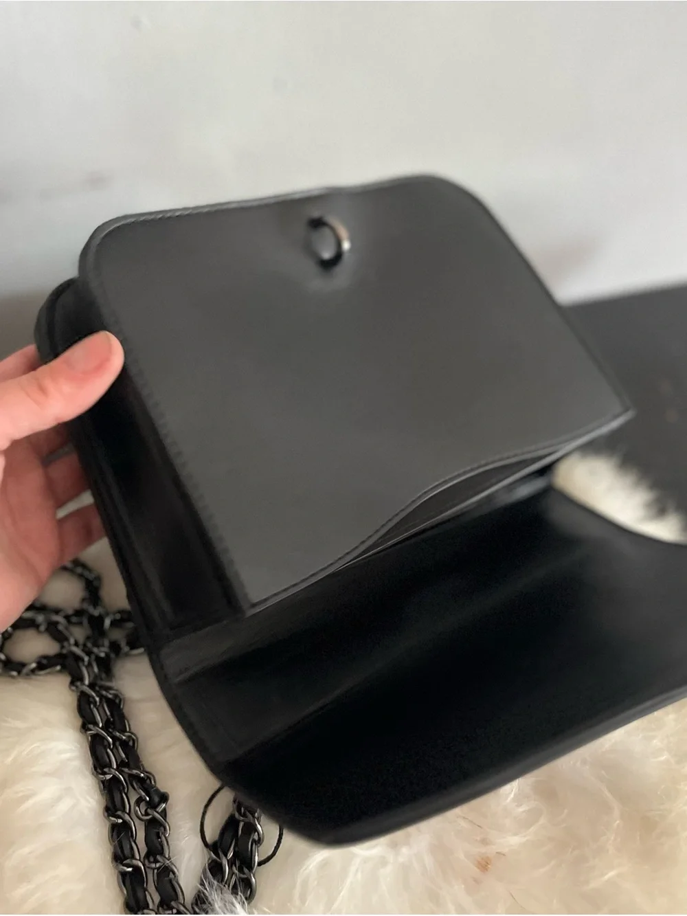 Steve Madden Black Chain-Strap Crossbody Bag