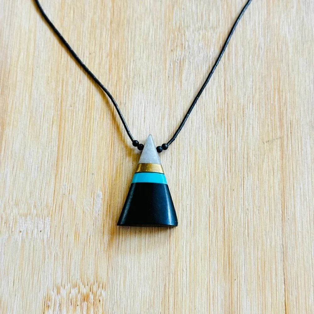 VTG Native American Turquoise Necklace Natural Beaded Liquid Sterling Silver 925