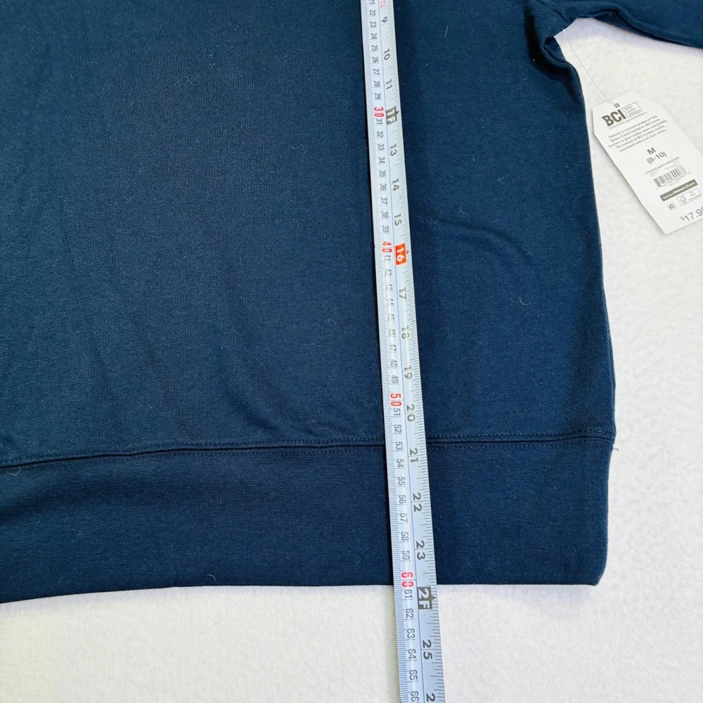 Time and Tru Girls Navy Blue Ruffle Shoulder Sweatshirt Pullover Medium 8-10