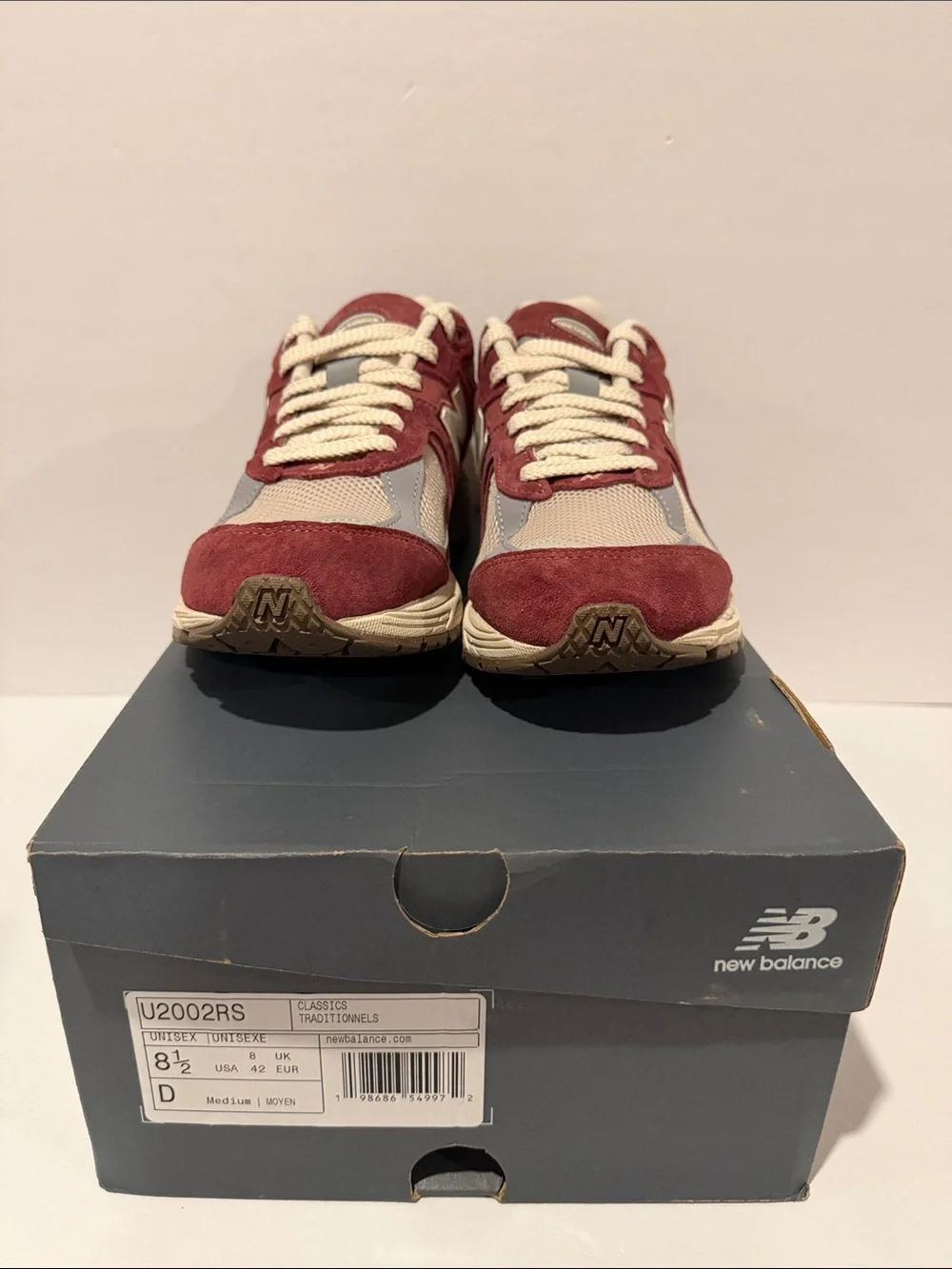 NB2002R ‘Washed Burgundy Timberwolf Slate Grey’ Sz: 8.5 (U2002RS)