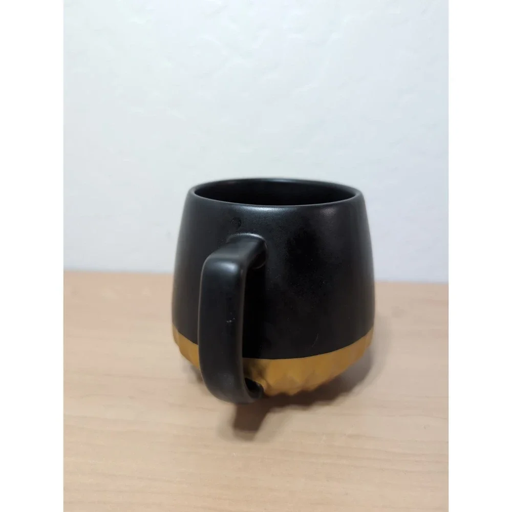 Walt Disney World 50th Anniversary STARBUCKS Coffee Luxe Mug Cup Black and Gold