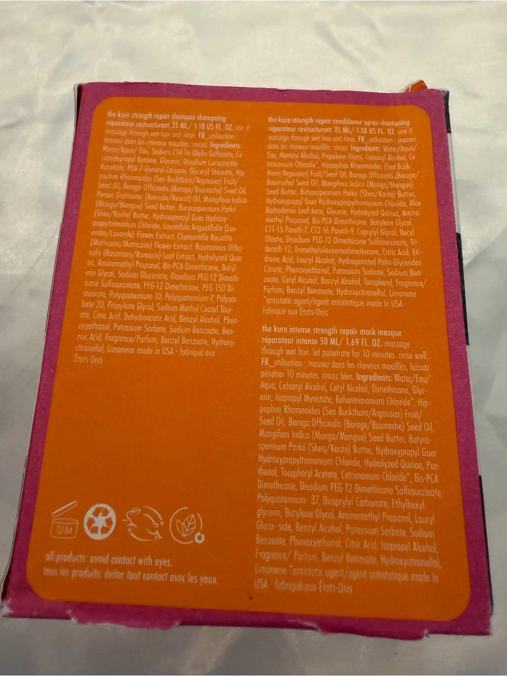 Amika the Kure Strength Repair Trial Set Shampoo, Conditioner, Repair Mask NIB