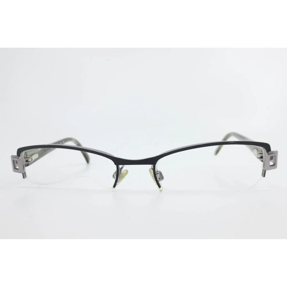 Via Spiga Gia 500 Eyeglasses Grey Marbled Semi Rimless Rectangular Frames