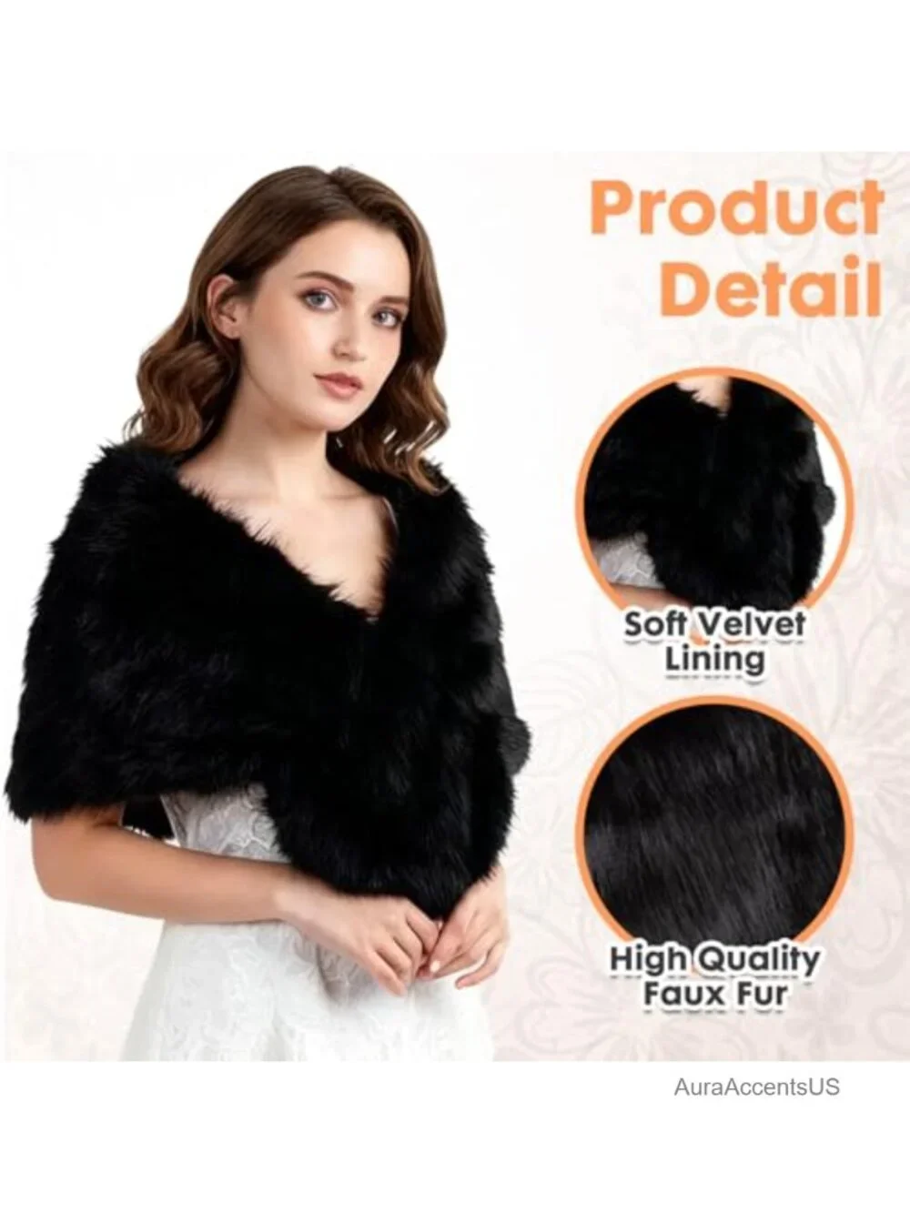 Women's Faux Fur Collar Scarf Wrap Shawl Winter Warm Stole Neck Warmer