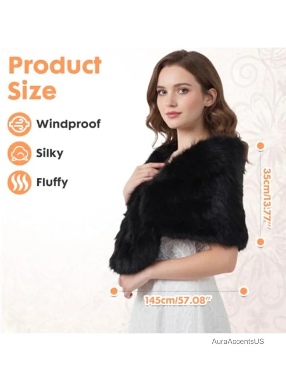 Women's Faux Fur Collar Scarf Wrap Shawl Winter Warm Stole Neck Warmer