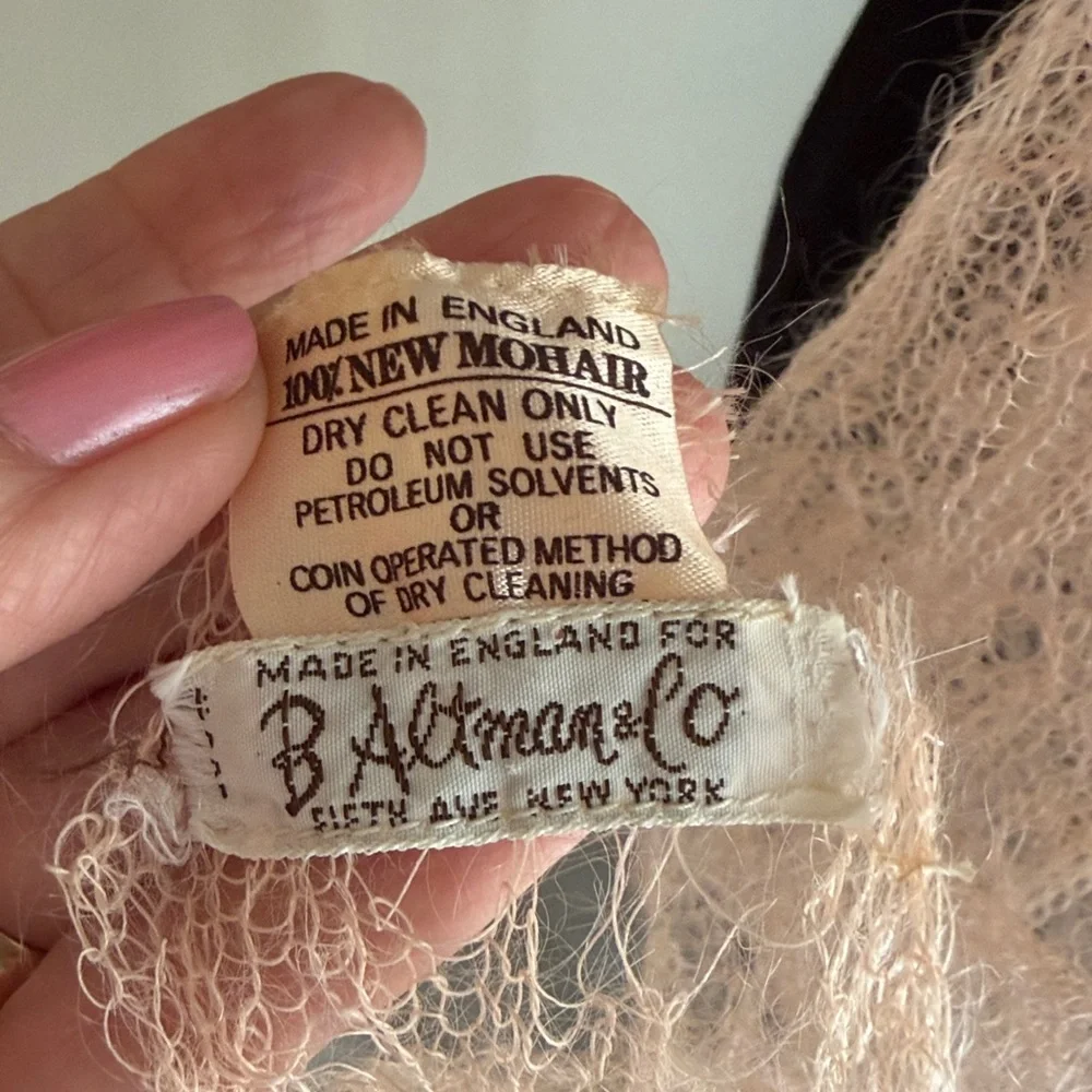 Vintage B Altman Mohair Scarf Made in England