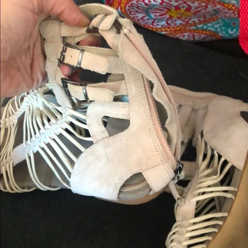 Luxury Rebel Tan Suede Gladiator Sandal Size 38