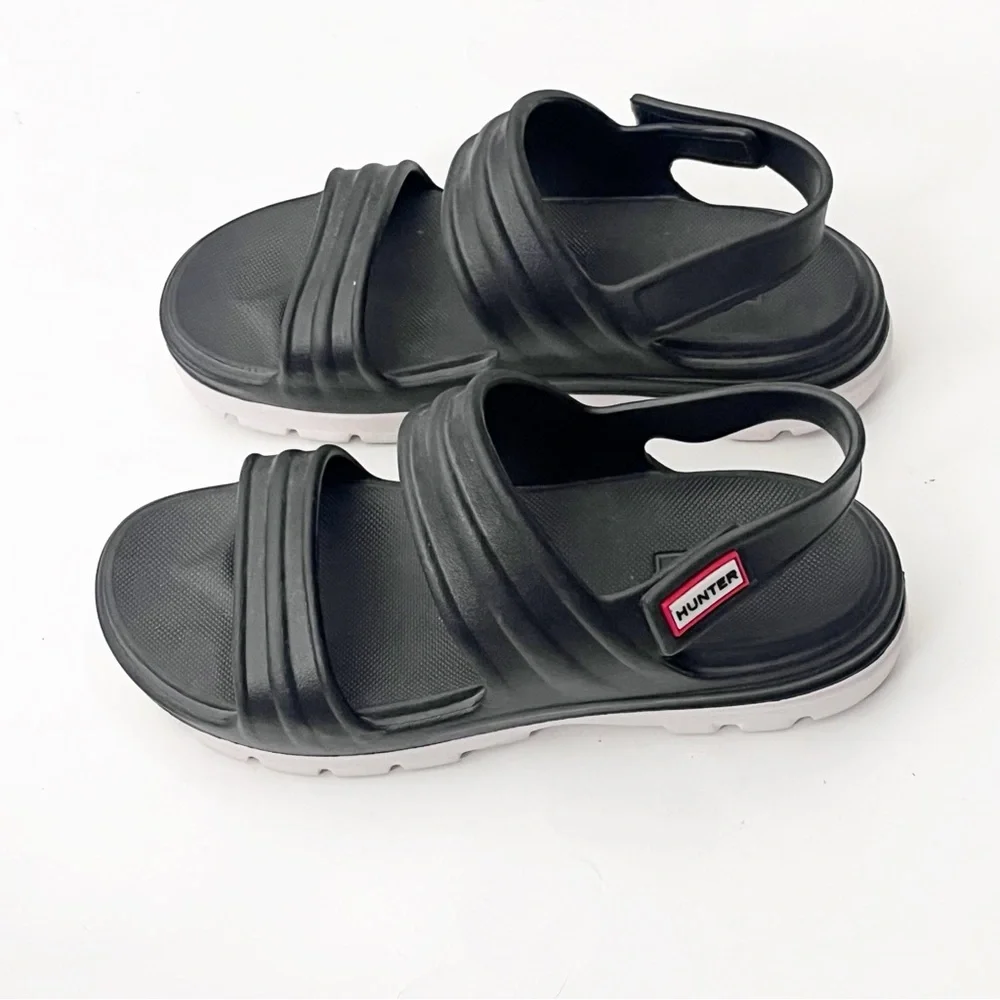 HUNTER Bloom Algae Foam Black Adjustable Straps Sandals Women’s 7 Beach Hiking
