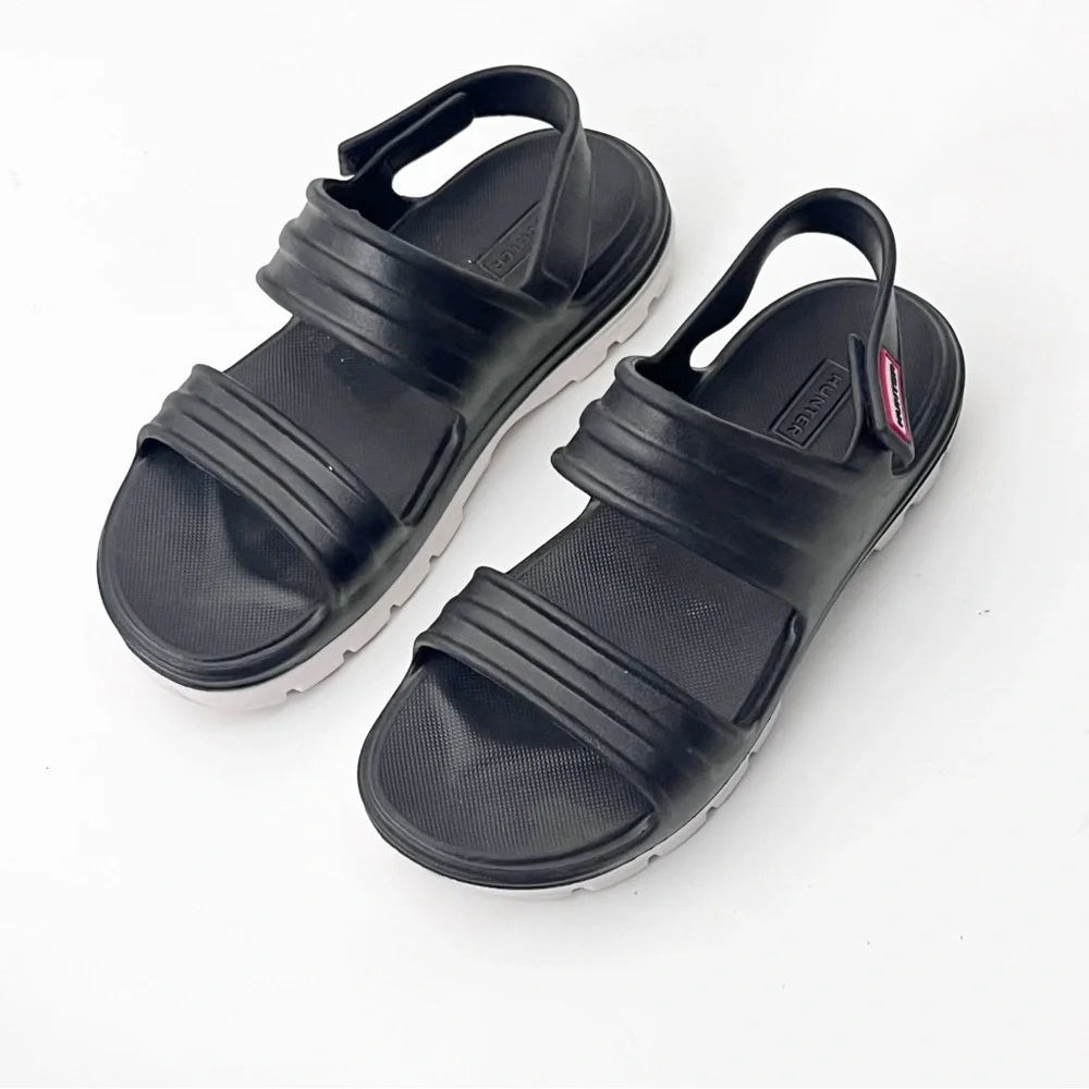 HUNTER Bloom Algae Foam Black Adjustable Straps Sandals Women’s 7 Beach Hiking