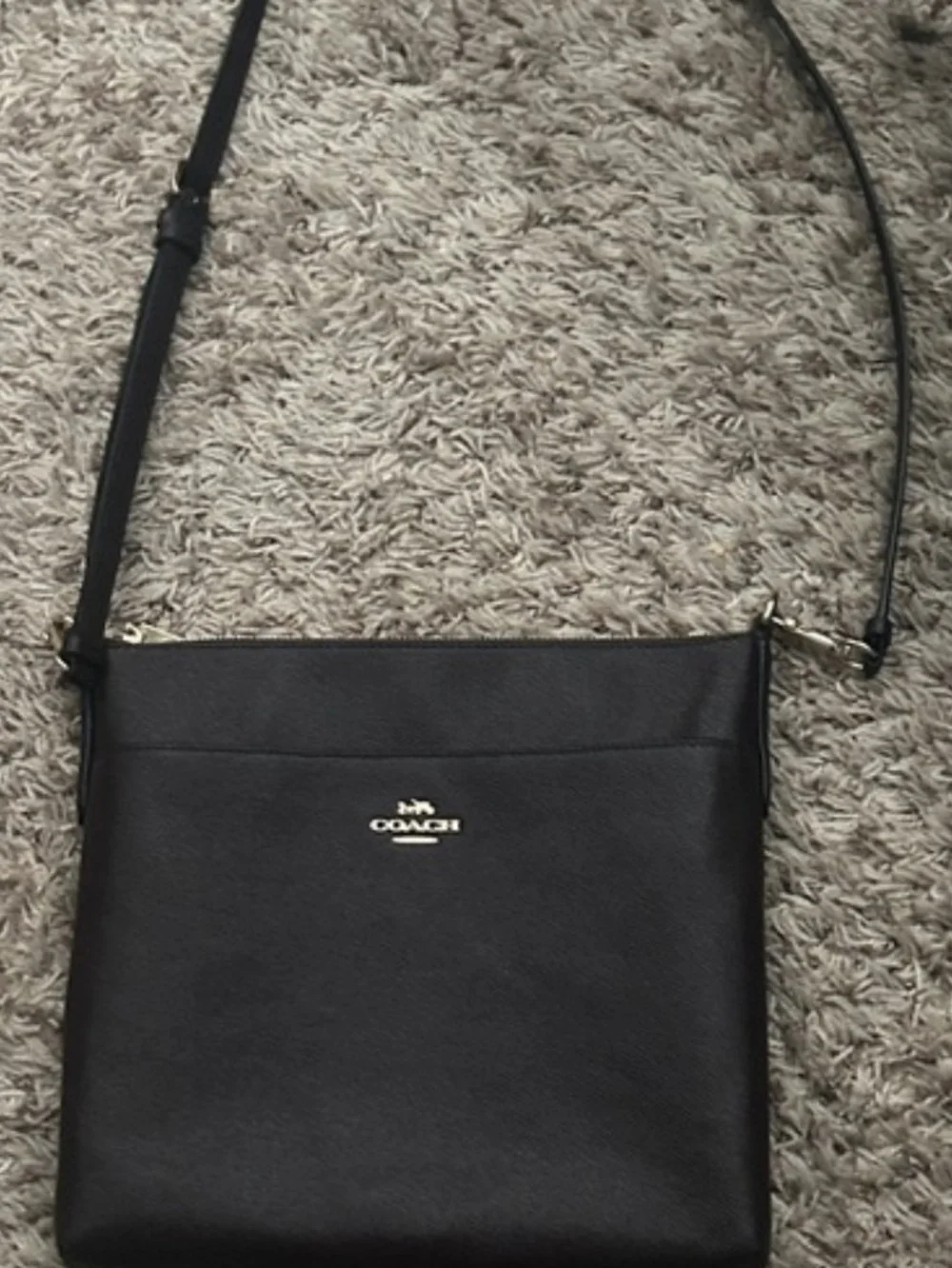Coach Black Leather Crossbody with Gold Logo Hardware