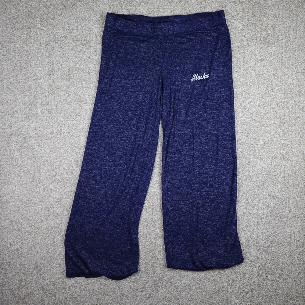 Boxercraft Alaska Lounge Pants Womens 2XL Navy Blue Heathered Wide Leg Pajamas