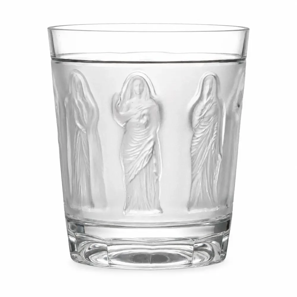 Vintage Lalique Femmes Antiques France Crystal Whiskey Tumbler Glass Signed