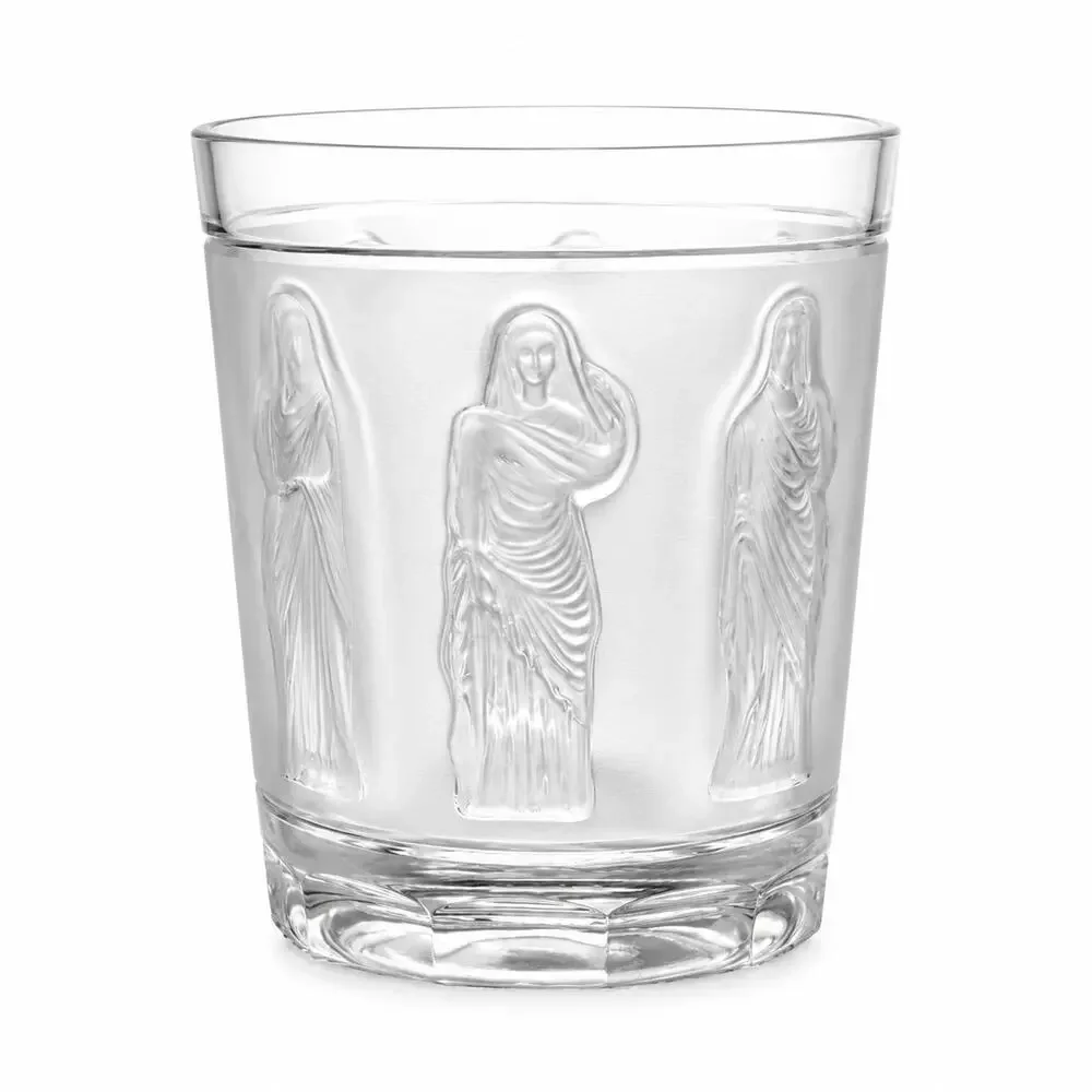 Vintage Lalique Femmes Antiques France Crystal Whiskey Tumbler Glass Signed