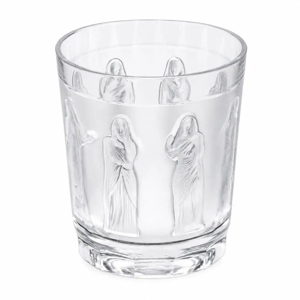 Vintage Lalique Femmes Antiques France Crystal Whiskey Tumbler Glass Signed