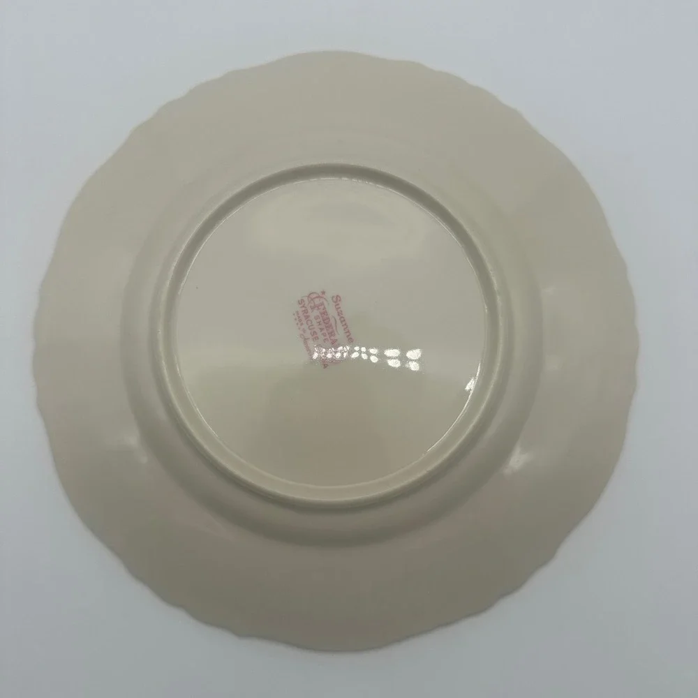 3 Syracuse China Suzanne Federal Shape Salad Plates Gold Rim Set of