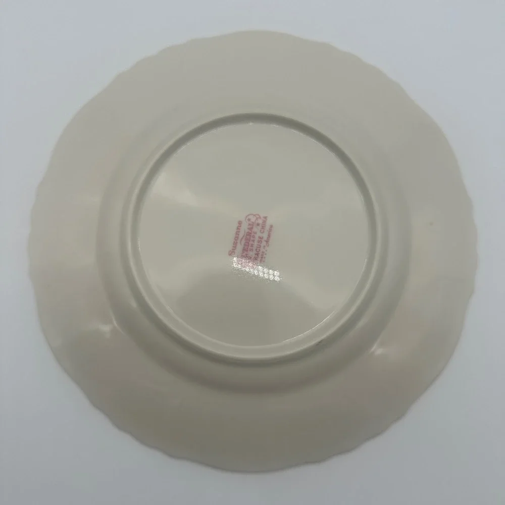 3 Syracuse China Suzanne Federal Shape Salad Plates Gold Rim Set of