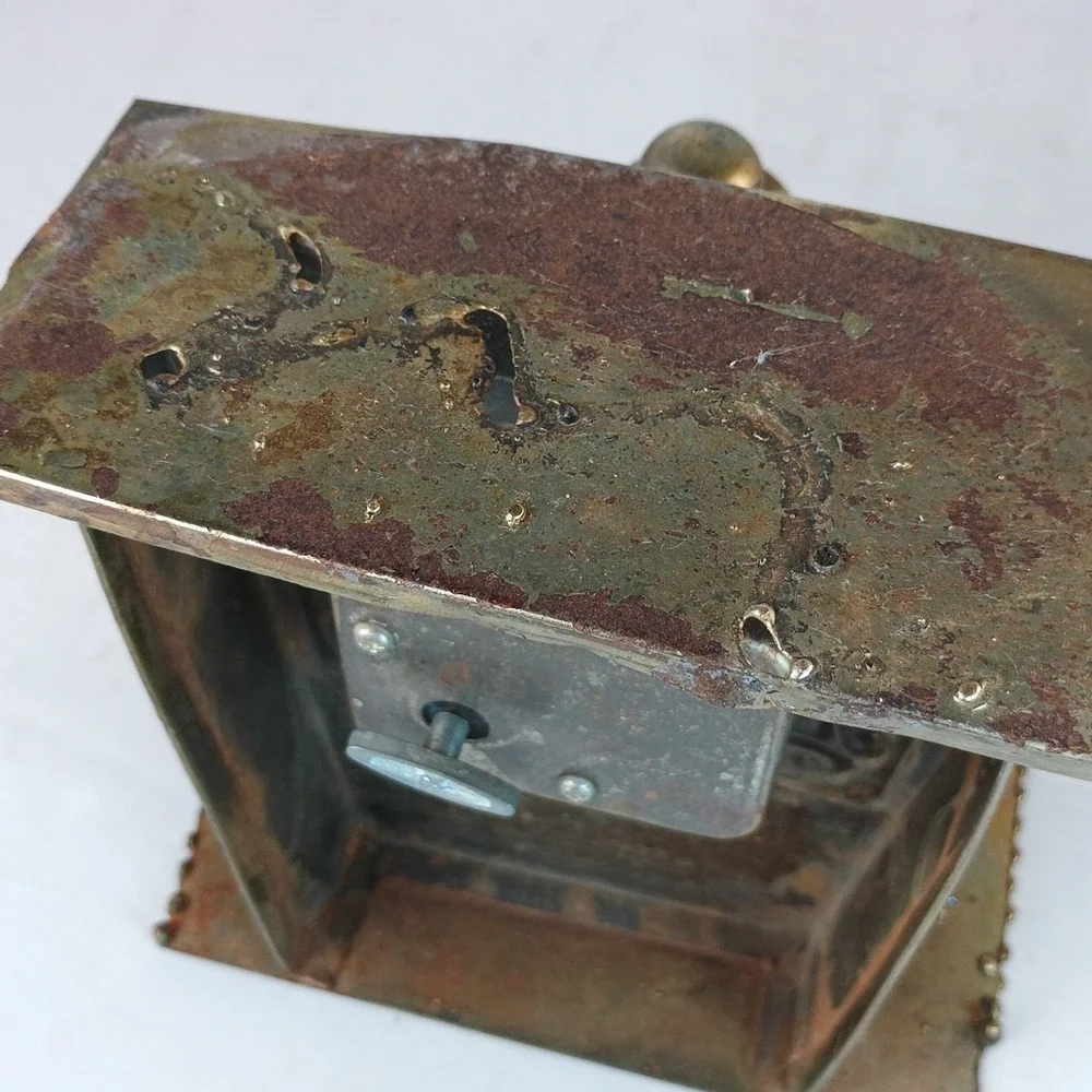 VTG Piano Man Copper Tin Sculpture Music Box Saloon Bar Folk Art PLAYS!