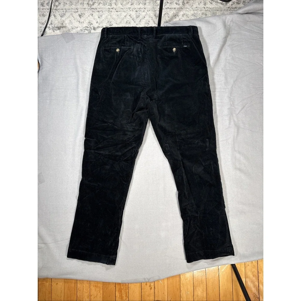 Polo Ralph Lauren Pants Mens 36x32 Black Corduroy Stretch Classic Fit Preppy