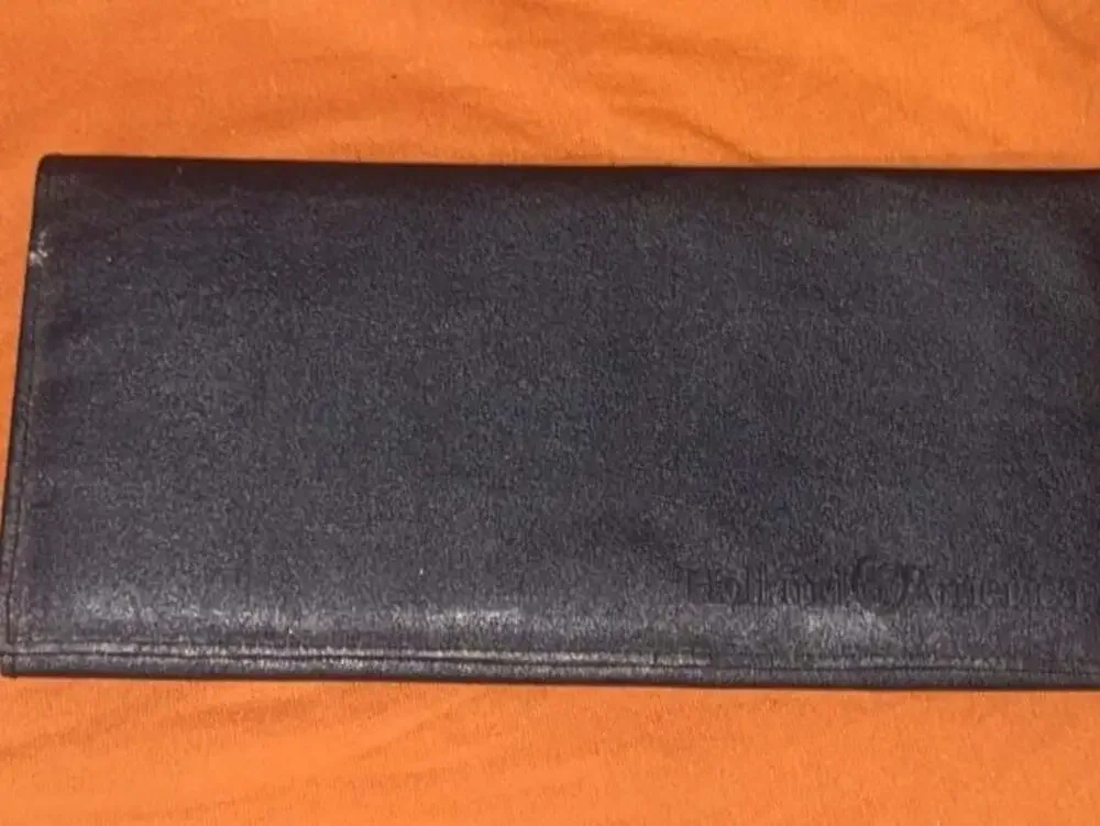 Holland America Cruise Line Black Leather Document OrganizerCheckbookWallet