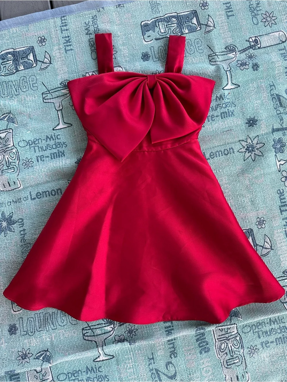 Girls Red Bow-Front Party Dress 👗 Size 8 - Beautiful 😻
