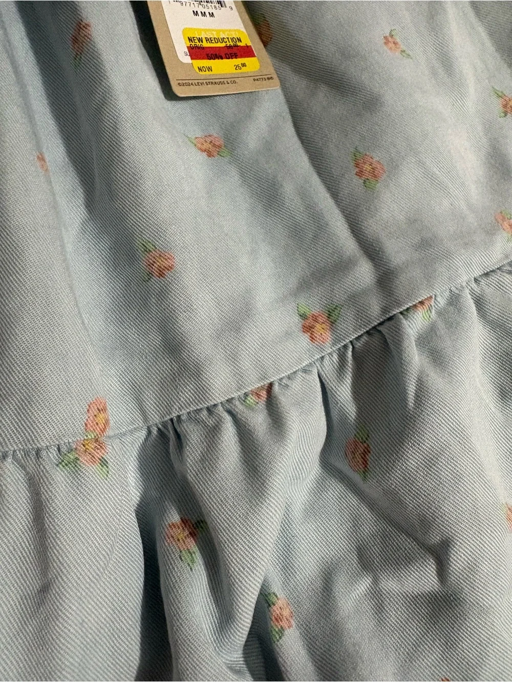 Levi's Light Blue Smocked Floral Tiered Sundress for Girls can fits 6/8 years