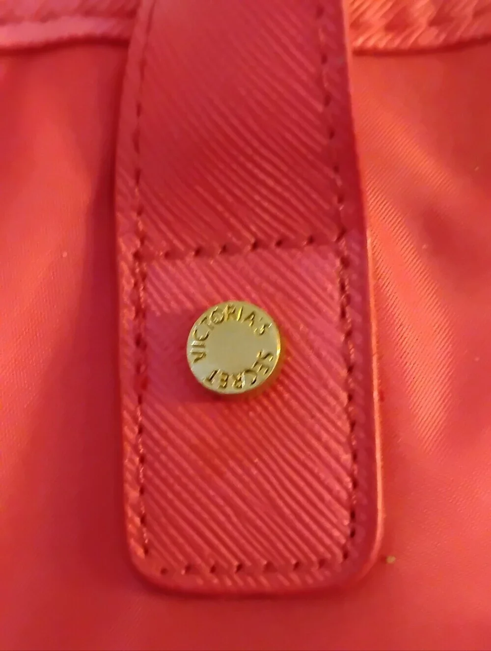 Vintage Victoria's Secret Bold Red Tote with Gold-tone Logo Plate