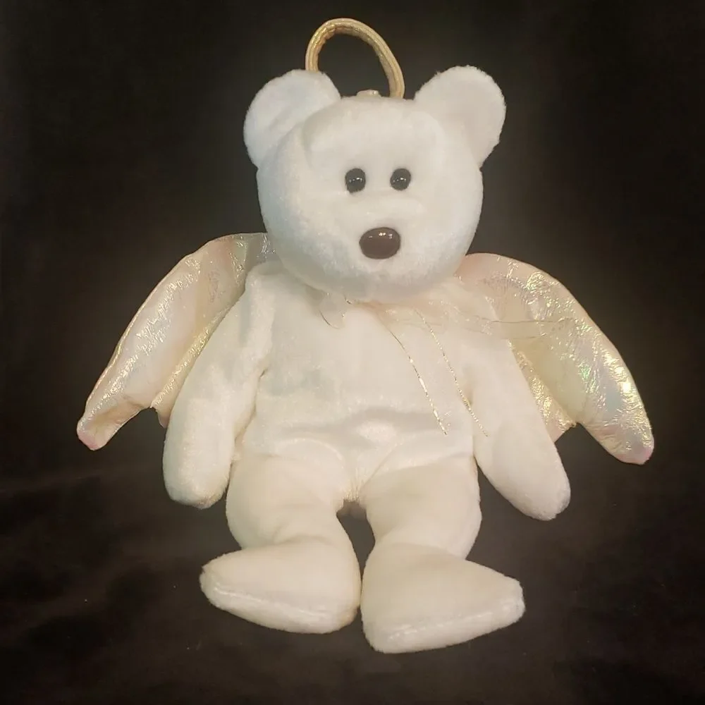 Vintage 1998 Ty Beanie Baby HALO the Angel Bear