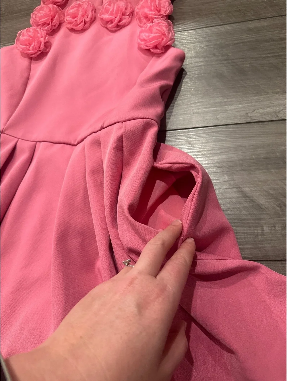 Shop The Mint Girls Pleated Formal Pink Rosette Appliqué Dress