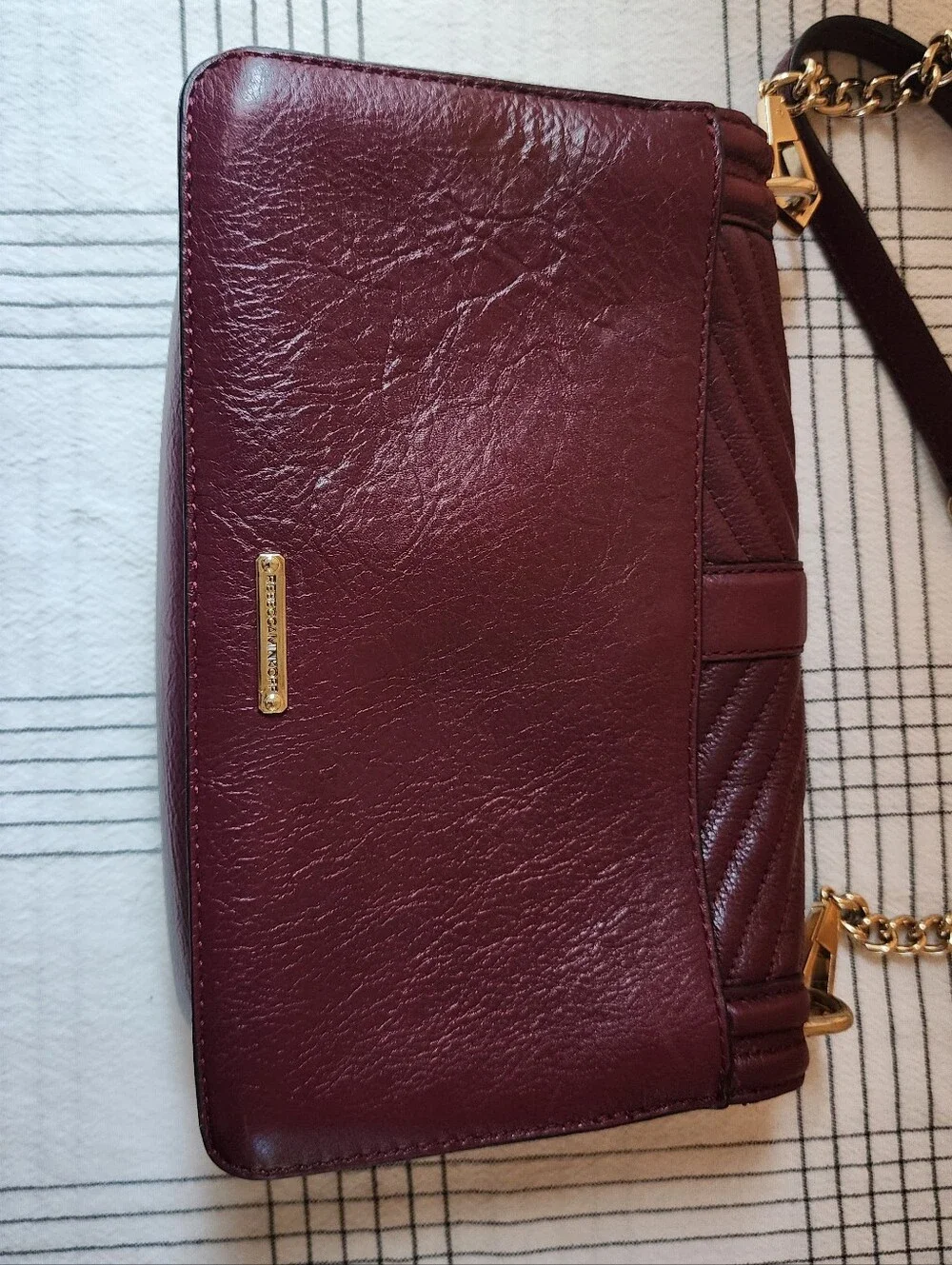 Rebecca Minkoff Quilted Chevron Love Crossbody Bag, Burgundy