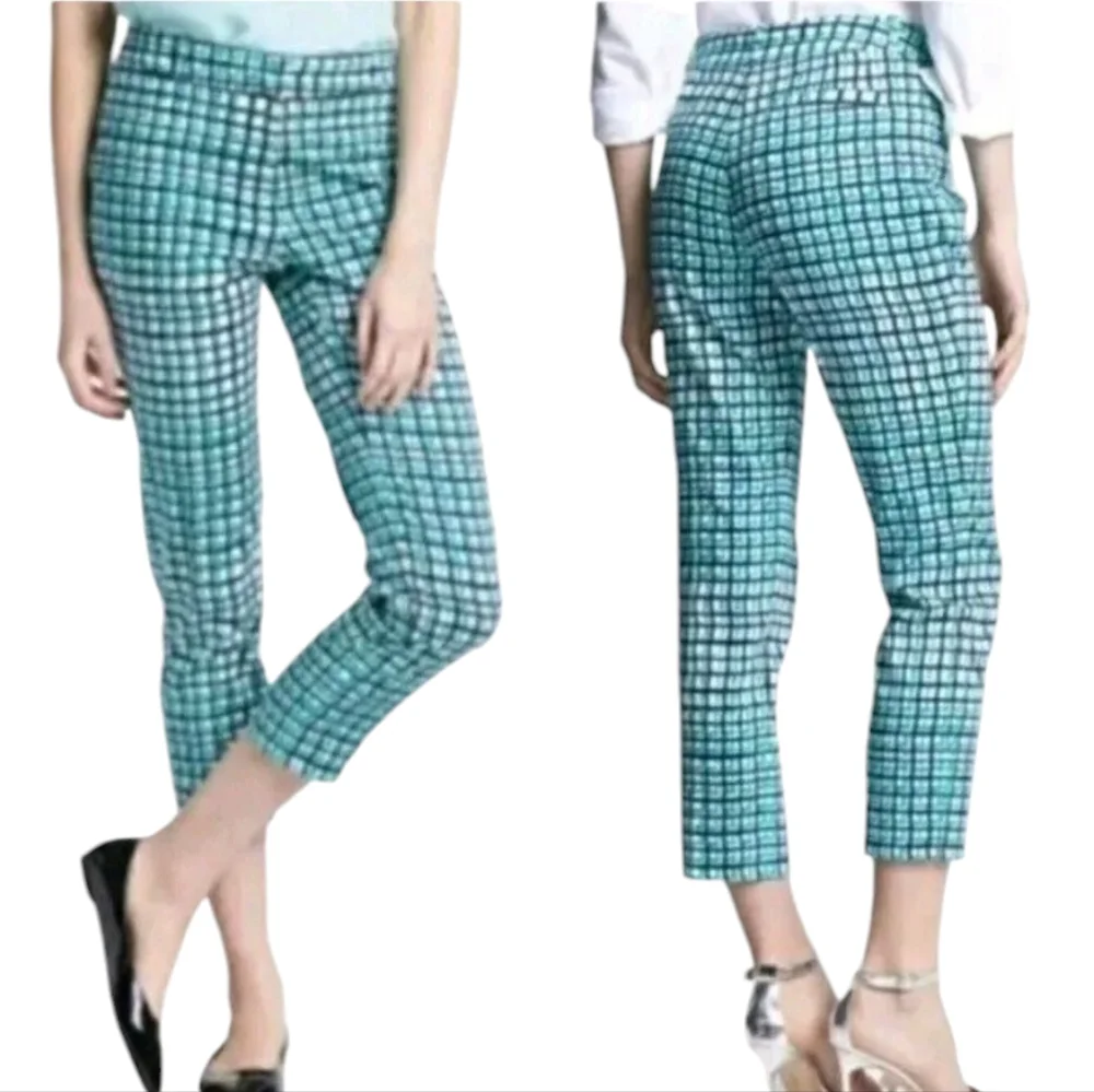 Kate Spade Mindy Breezeblock Plaid Preppy capri Pants Size‎ 4