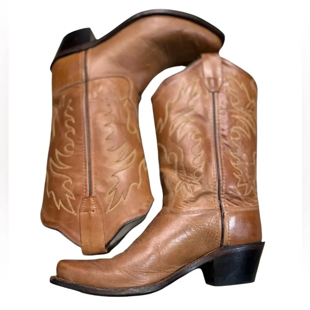 Old West Kids Brown Boots Boys Size 3