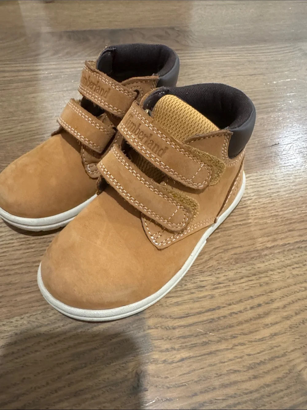 Timberland Kids Tan Nubuck Double-Strap Boots