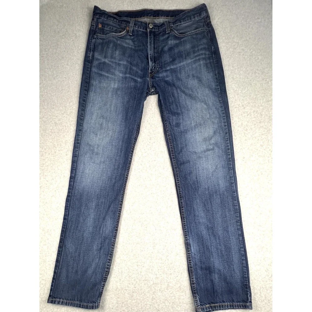 Levi's 514 Mens 36x34 Blue Medium Wash Straight Leg Jeans 100% Cotton Workwear
