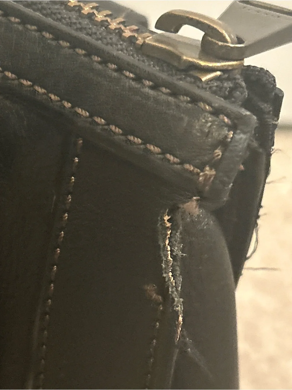 Fossil Dark Brown Leather Satchel Shoulder Bag Key Charm
