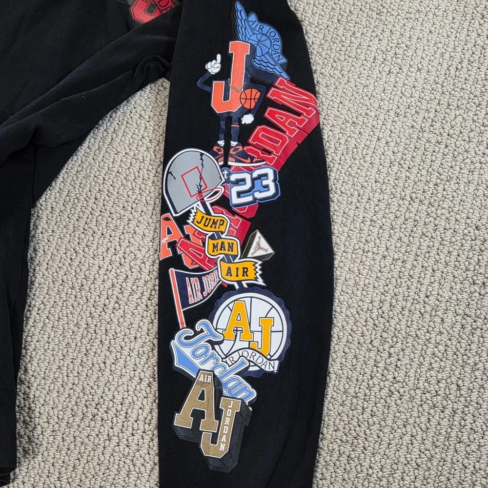Air Jordan‎ Long Sleeve T-Shirt Black Graphic Print Mens Size Small