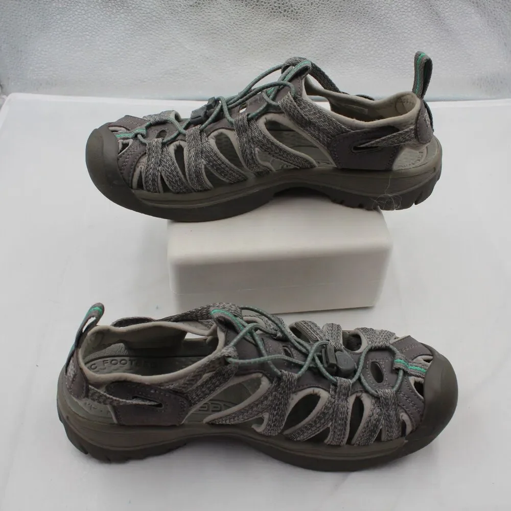 KEEN Whisper Sandals Womens 8.5 Waterproof Hiking Trails Shoes Medium Grey Teal