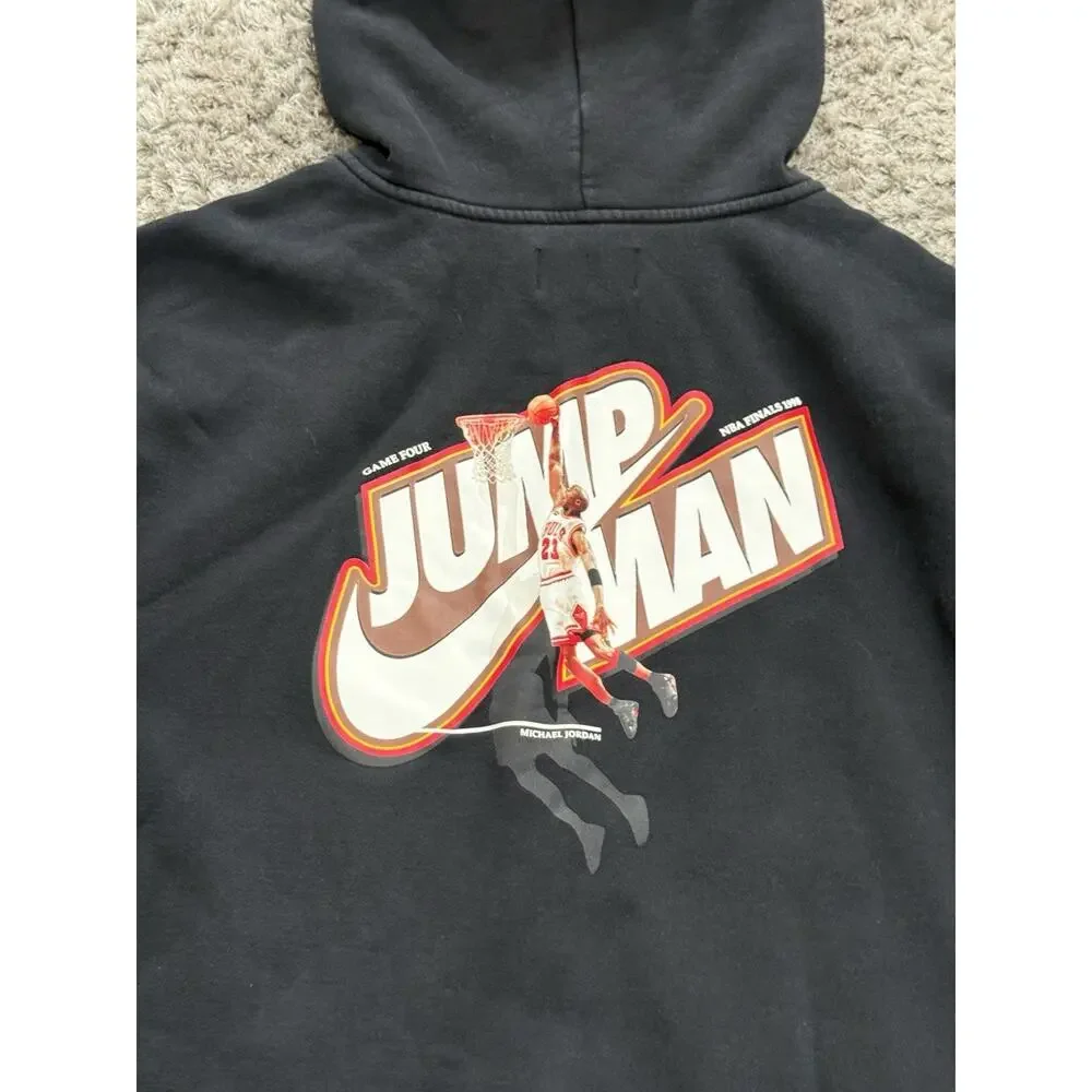 Nike Air Jordan Jumpman Full Zip Hoodie Y2K Michael Jordan Fleece Black Size XXL