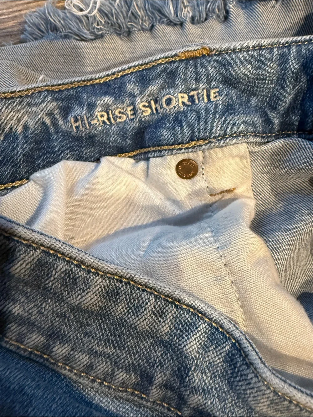 American Eagle Outfitters Stretch Hi-Rise Shortie Distressed Denim Cutoff Shorts