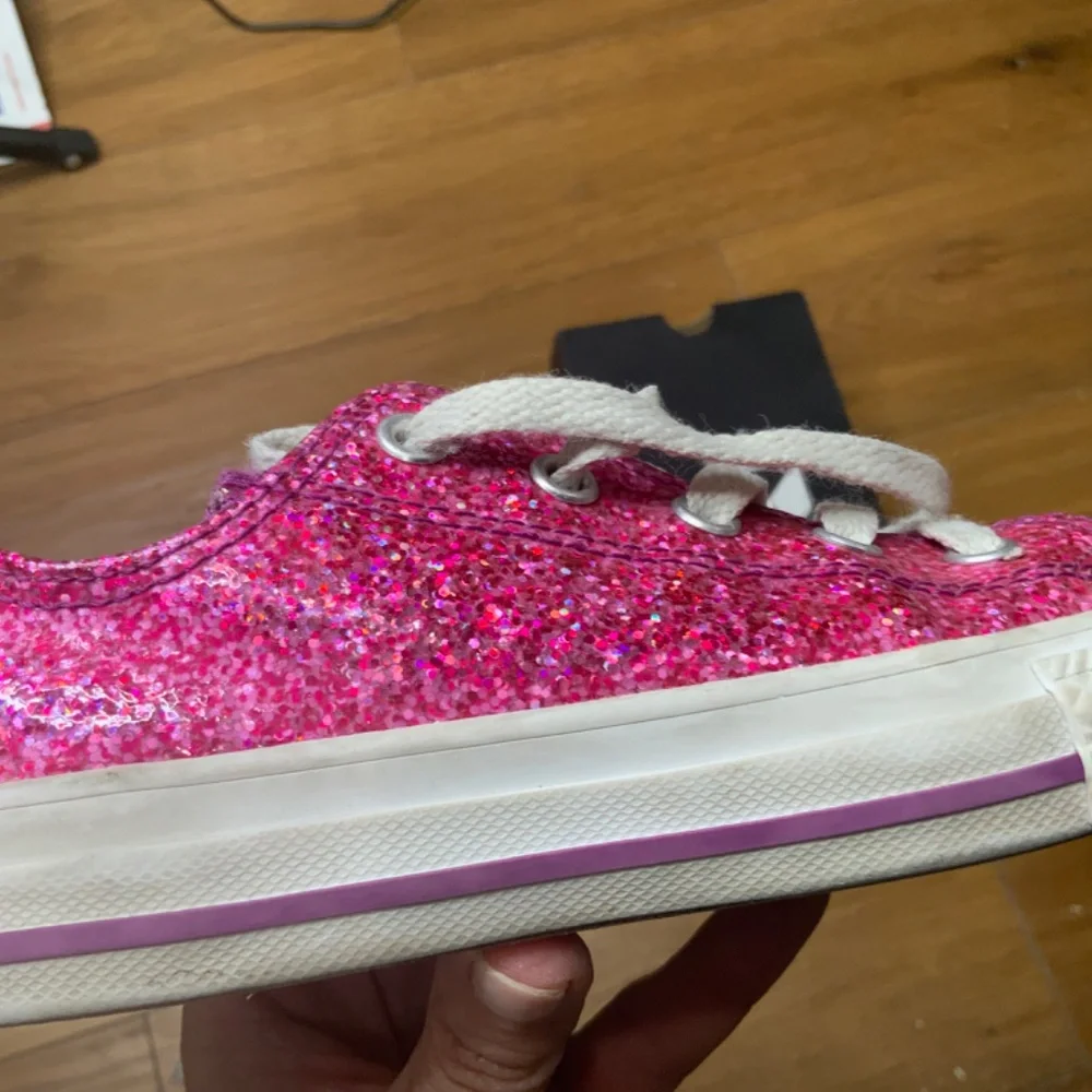 Converse All Star Pink Glitter Low Top Sneakers
