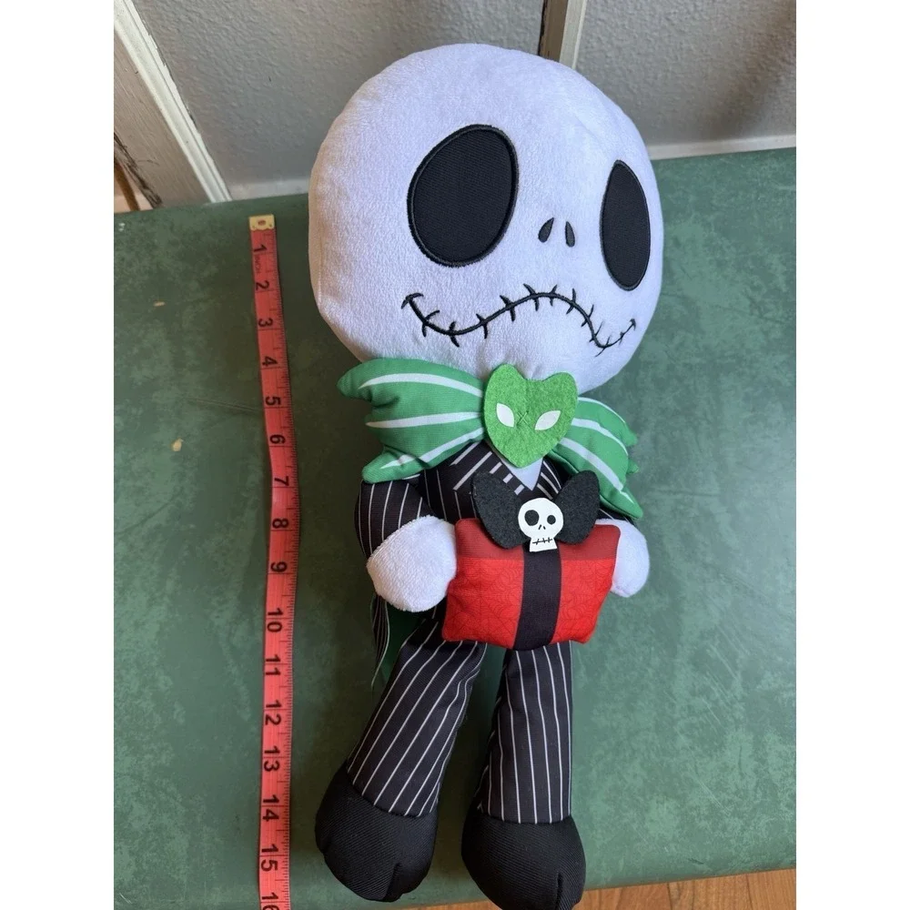 Jack & Sally Nightmare Before Christmas Plush Doll W Red Present 18in Disney