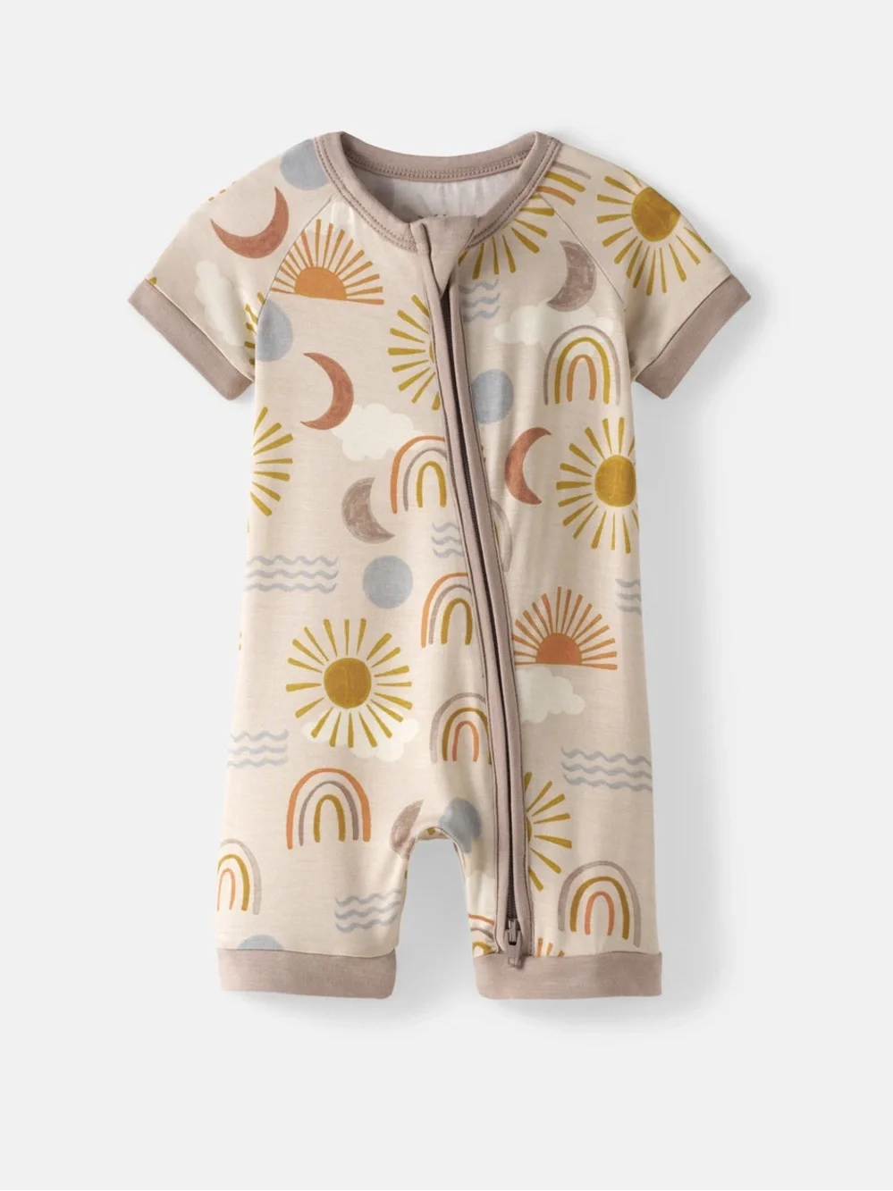 🌙🤎 Little Sleepies Desert Sunrise Shorty Zippy – Size 12/18 Months | EC 🤎🌙