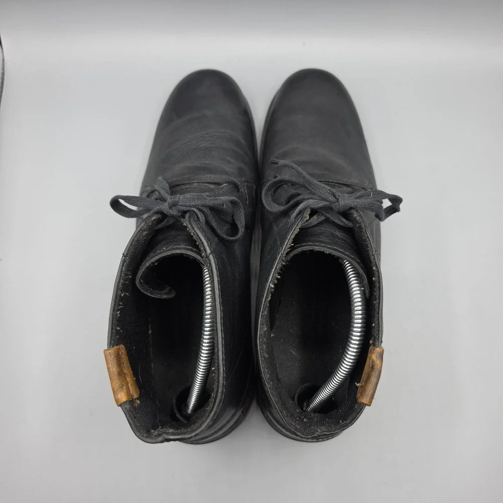 Harley Davidson Chukka Boots Mens 9.5 Black Leather Ankle Moto Biker Vibram Sole
