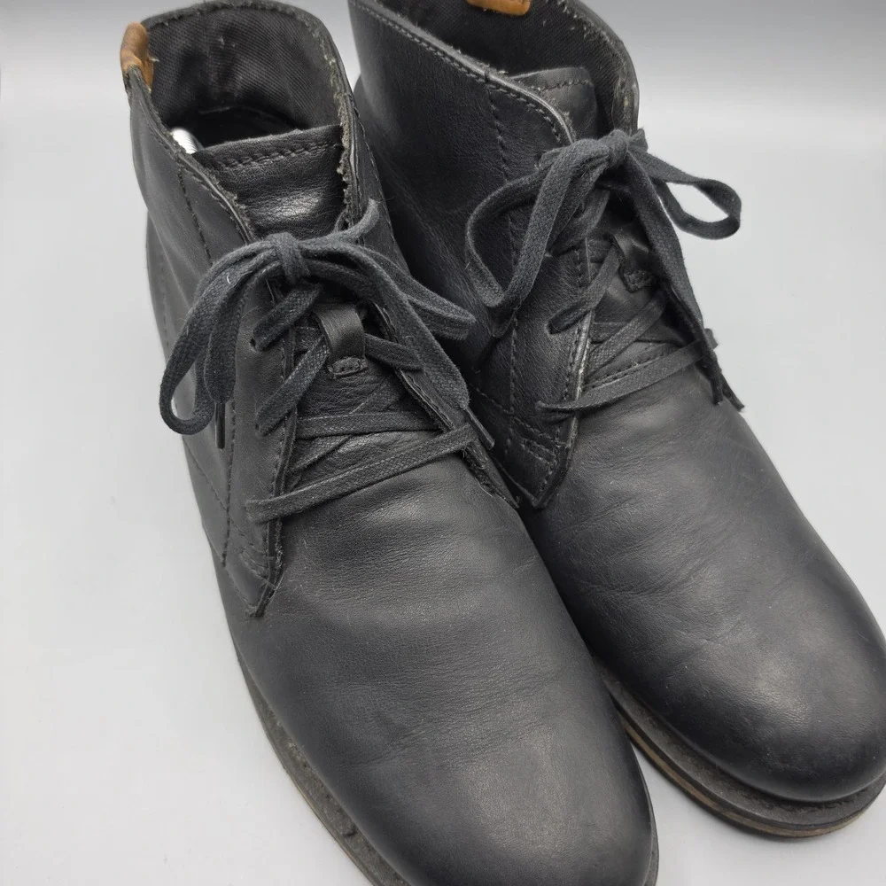 Harley Davidson Chukka Boots Mens 9.5 Black Leather Ankle Moto Biker Vibram Sole