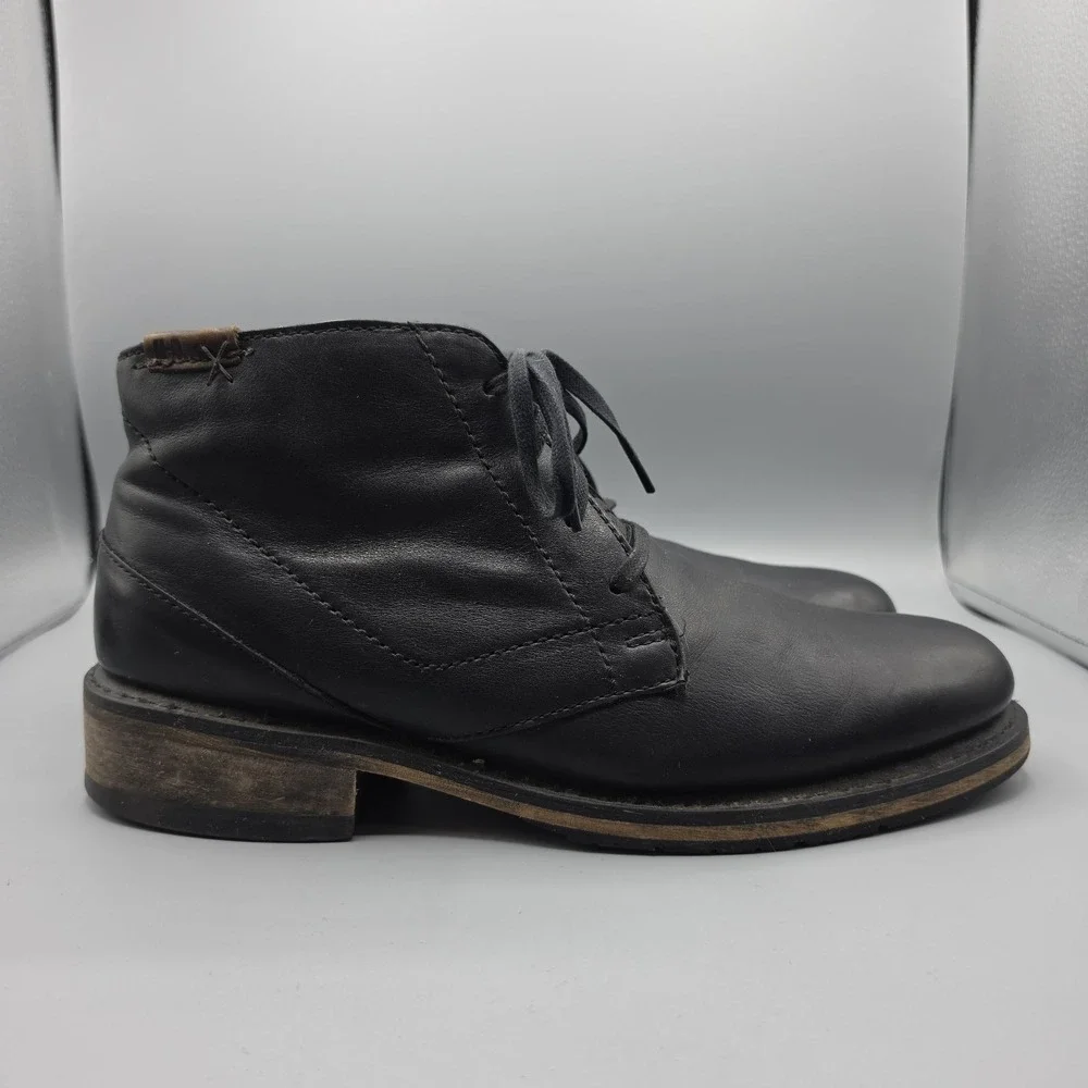 Harley Davidson Chukka Boots Mens 9.5 Black Leather Ankle Moto Biker Vibram Sole
